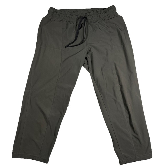 Prana Pants - Prana Pants Womens Large Gray Midtown Capri Jogger Drawstring Stretch Cropped‎